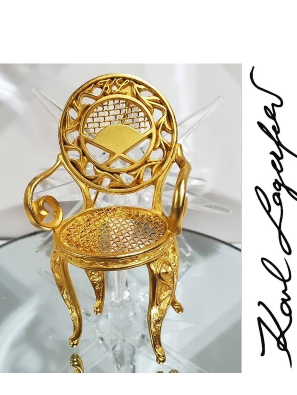 Karl Lagerfeld Iconic Runway Rococo Louis XV Vintage Chair Brooch